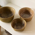 Household decor handmade seagrass belly basket / durable woven seagrass flower pot basket
